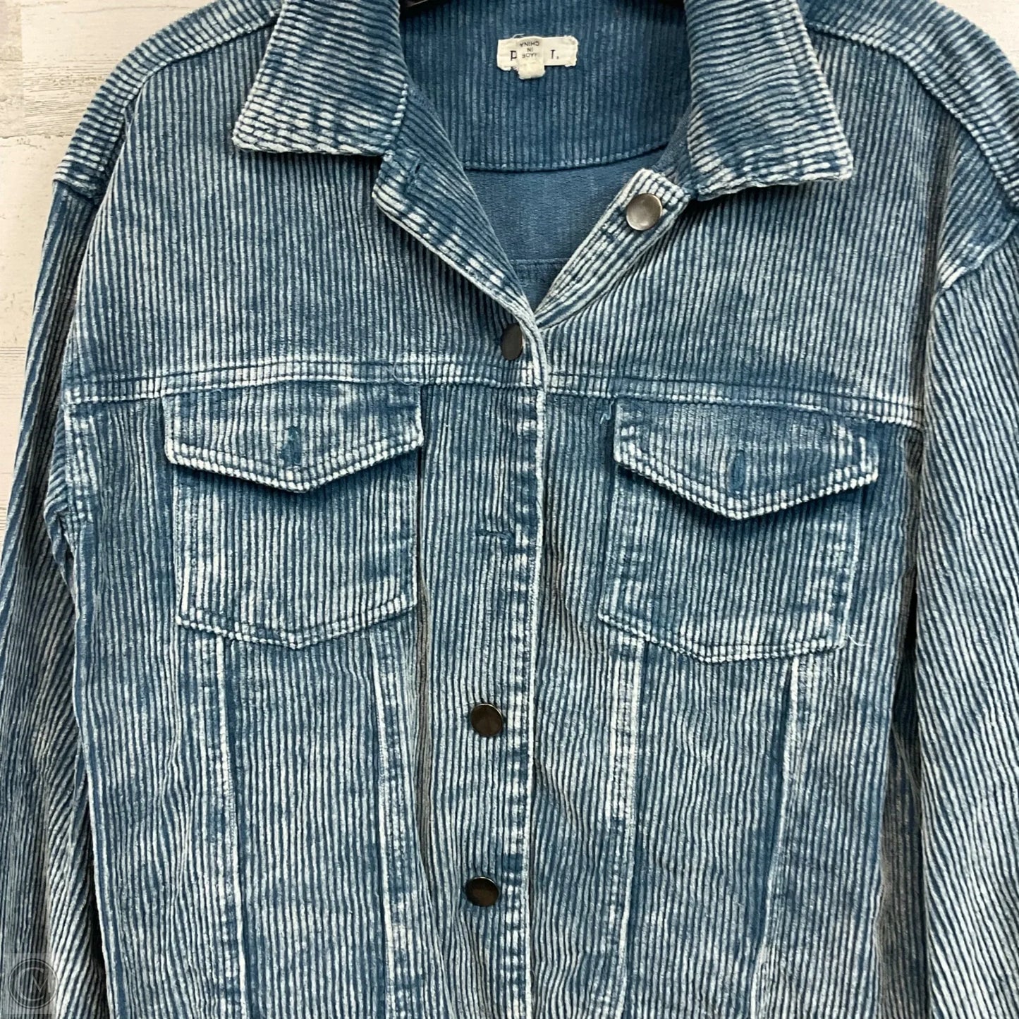Jacket Shirt By Pol In Blue, Size: M