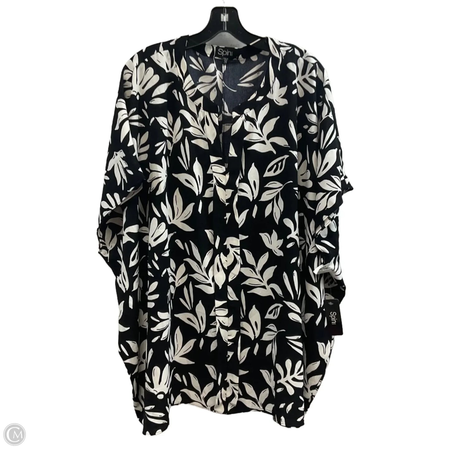 Top Short Sleeve By Spin In Black, Size: 2x