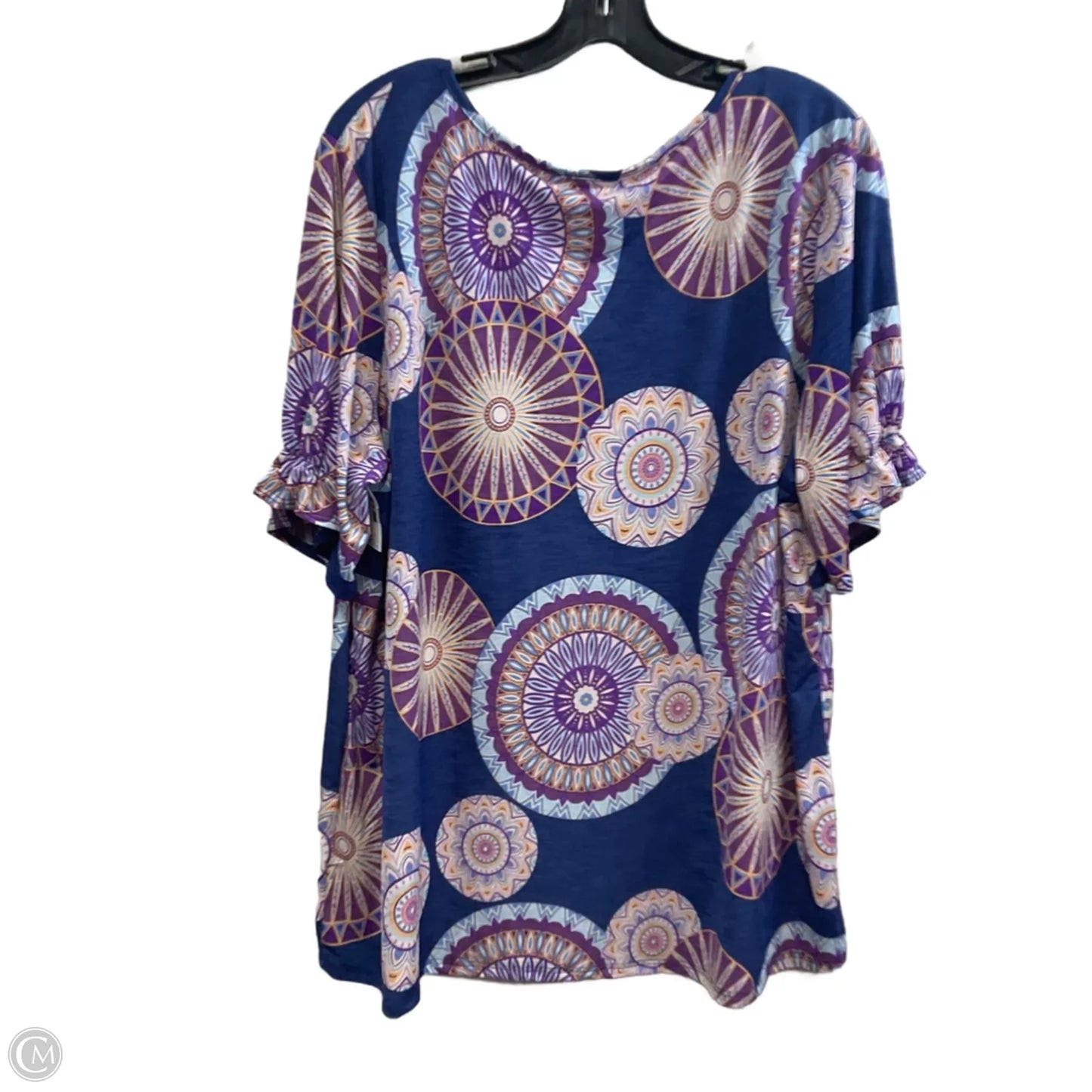 Top Short Sleeve By Sew In Love In Blue, Size: 2x