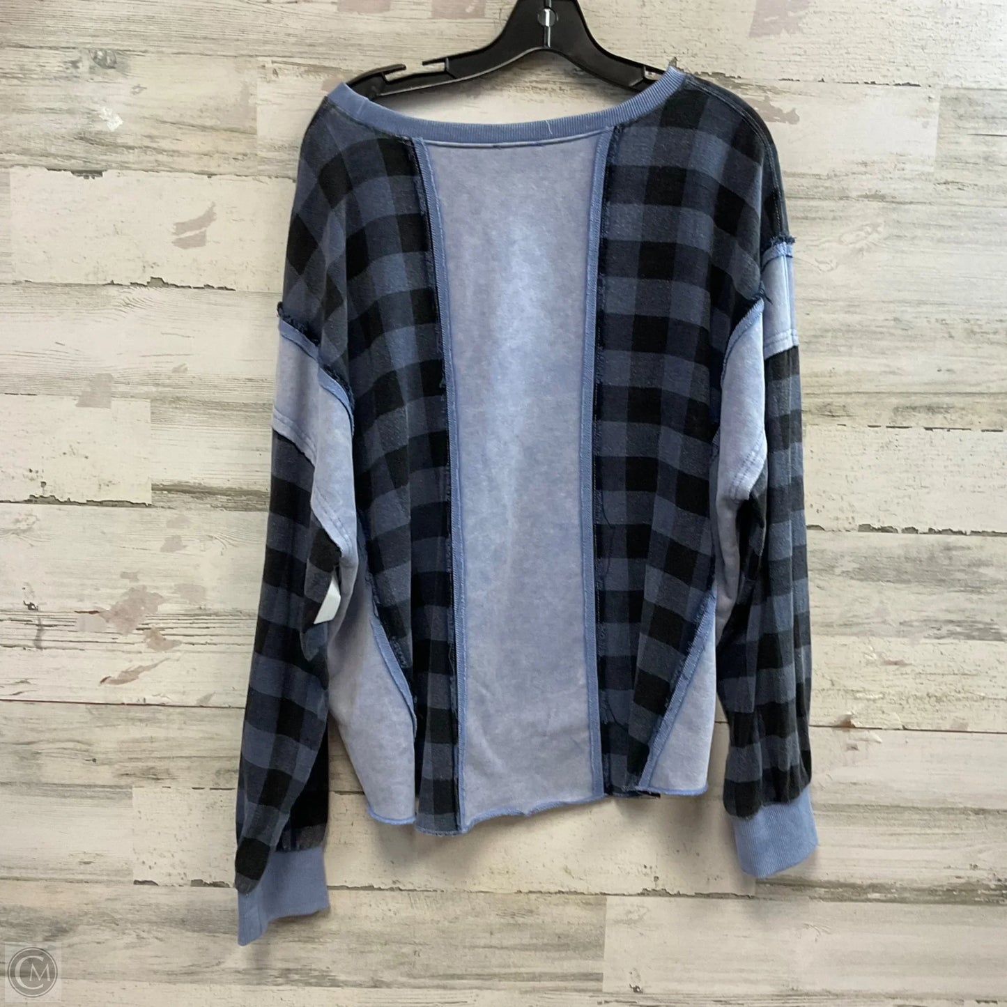 Top Long Sleeve By Easel In Blue, Size: L