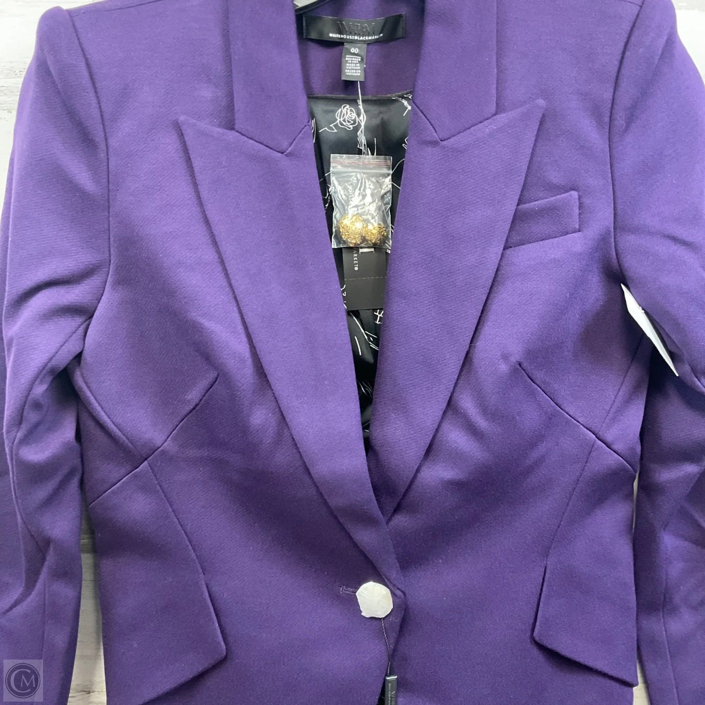 Blazer By White House Black Market In Purple, Size: Xxs