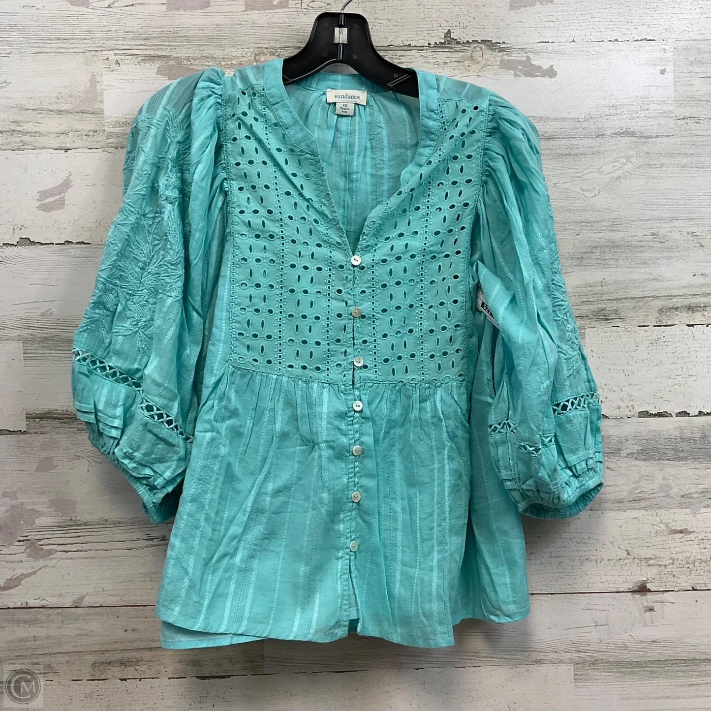 Blouse Short Sleeve By Sundance In Blue, Size: Xs