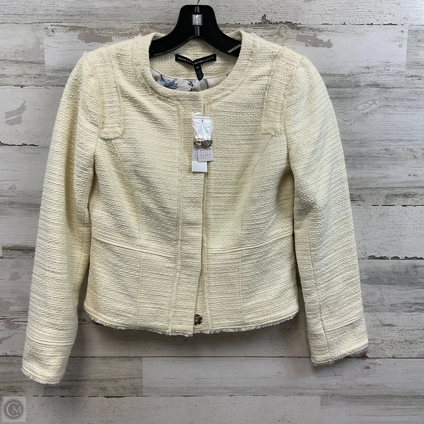Jacket Other By White House Black Market In Cream, Size: Xxs