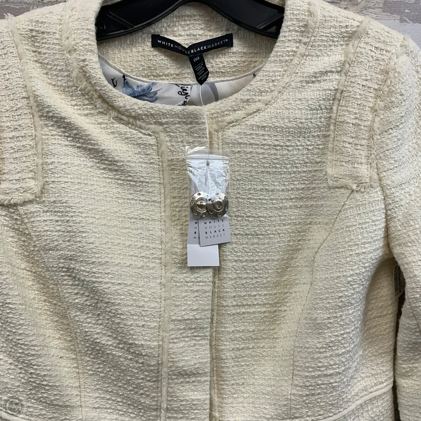 Jacket Other By White House Black Market In Cream, Size: Xxs