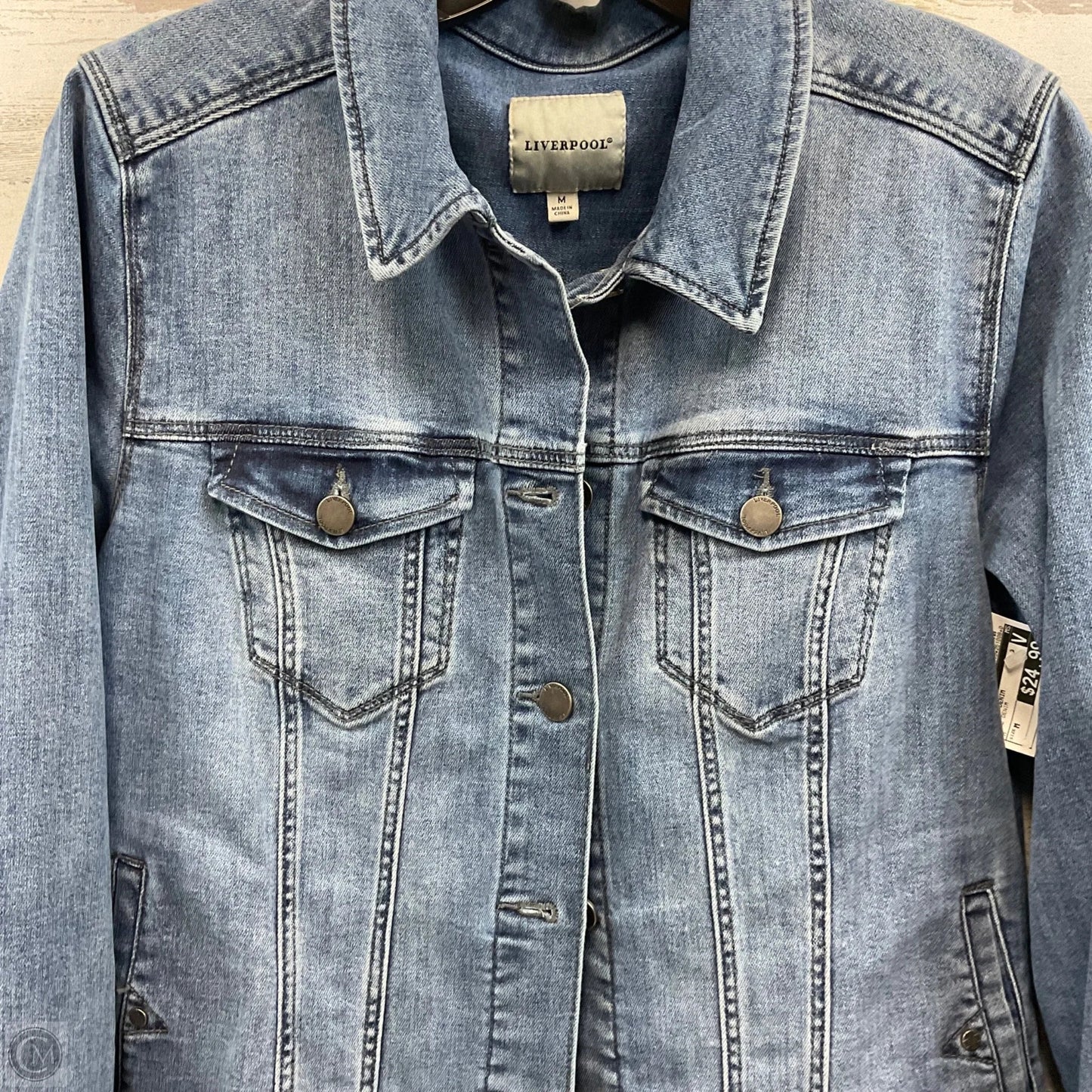 Jacket Denim By Liverpool In Blue Denim, Size: M
