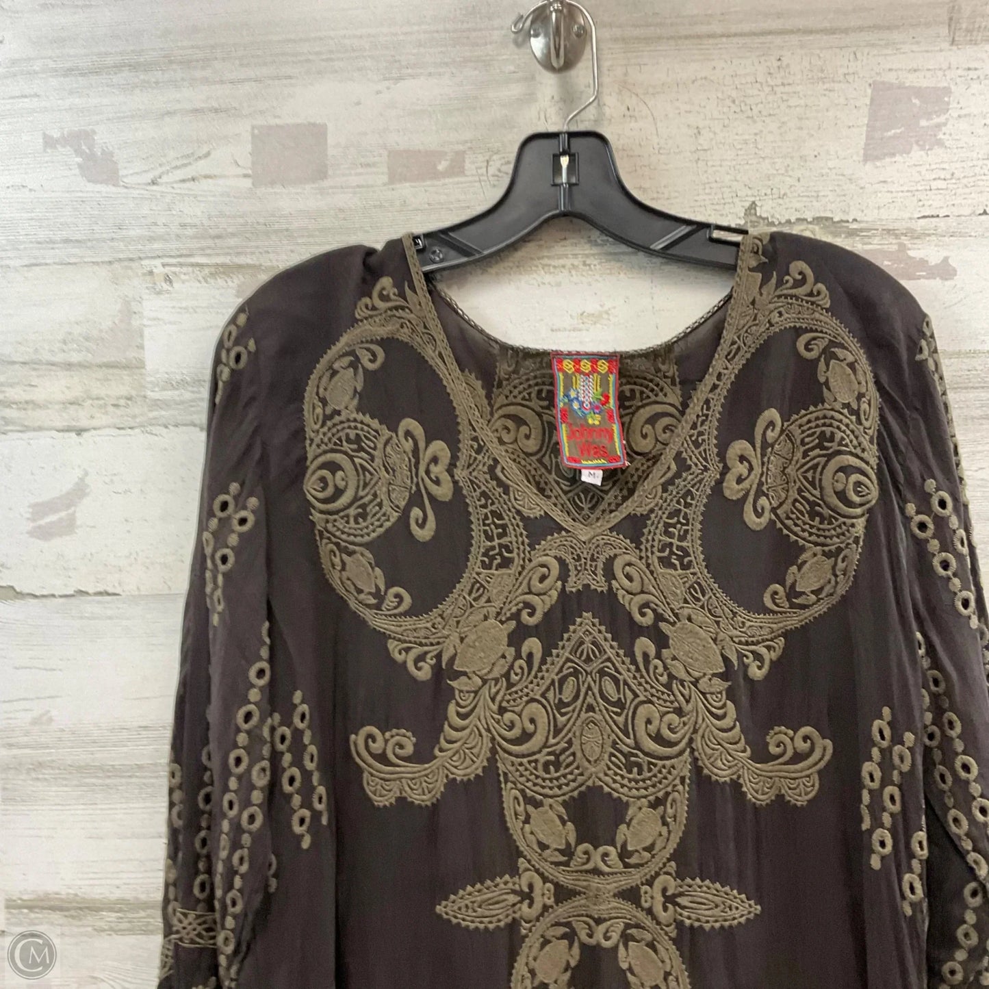 Tunic Long Sleeve By Johnny Was In Brown, Size: M