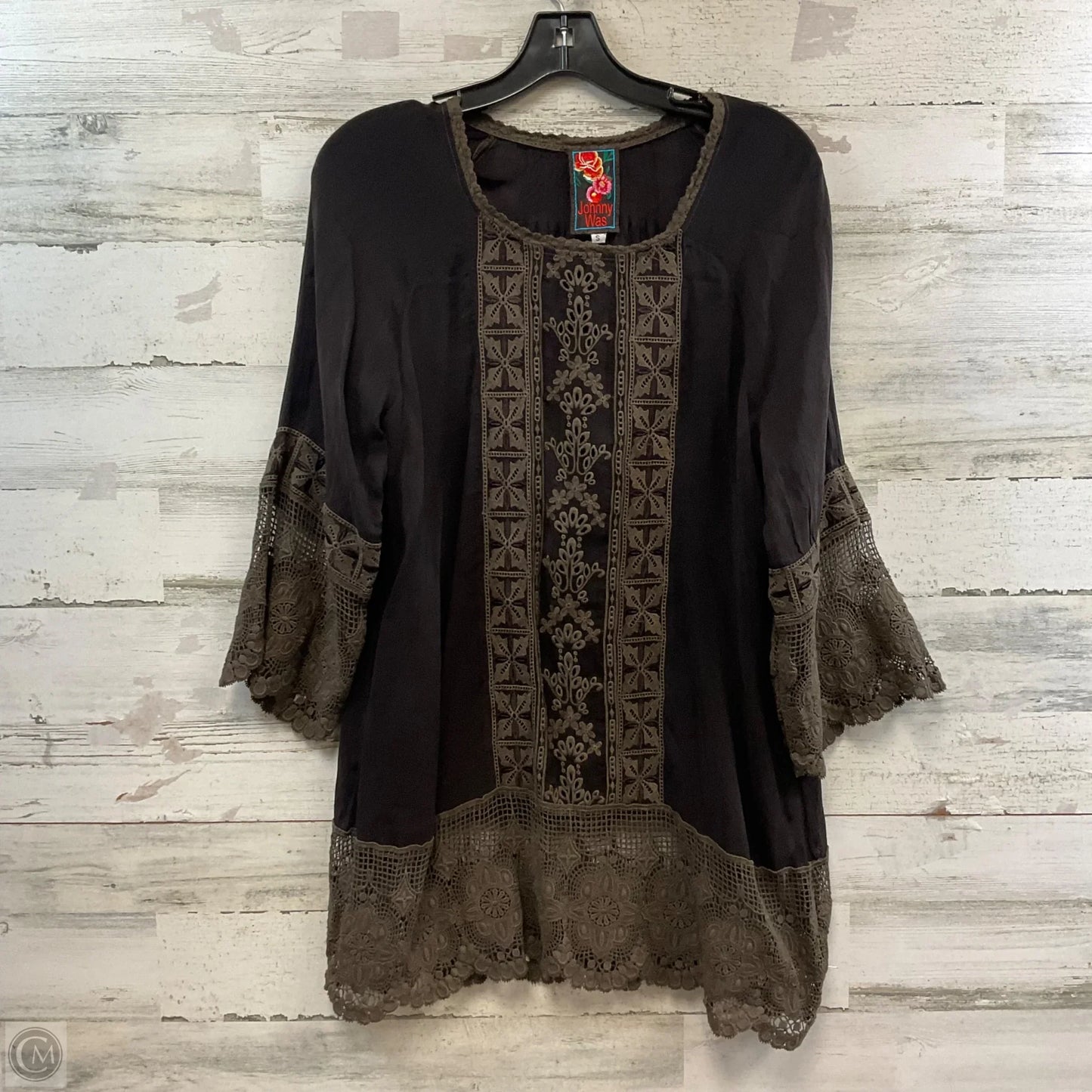 Tunic Long Sleeve By Johnny Was In Brown, Size: S