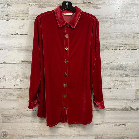 Blouse Long Sleeve By Soft Surroundings In Red, Size: L