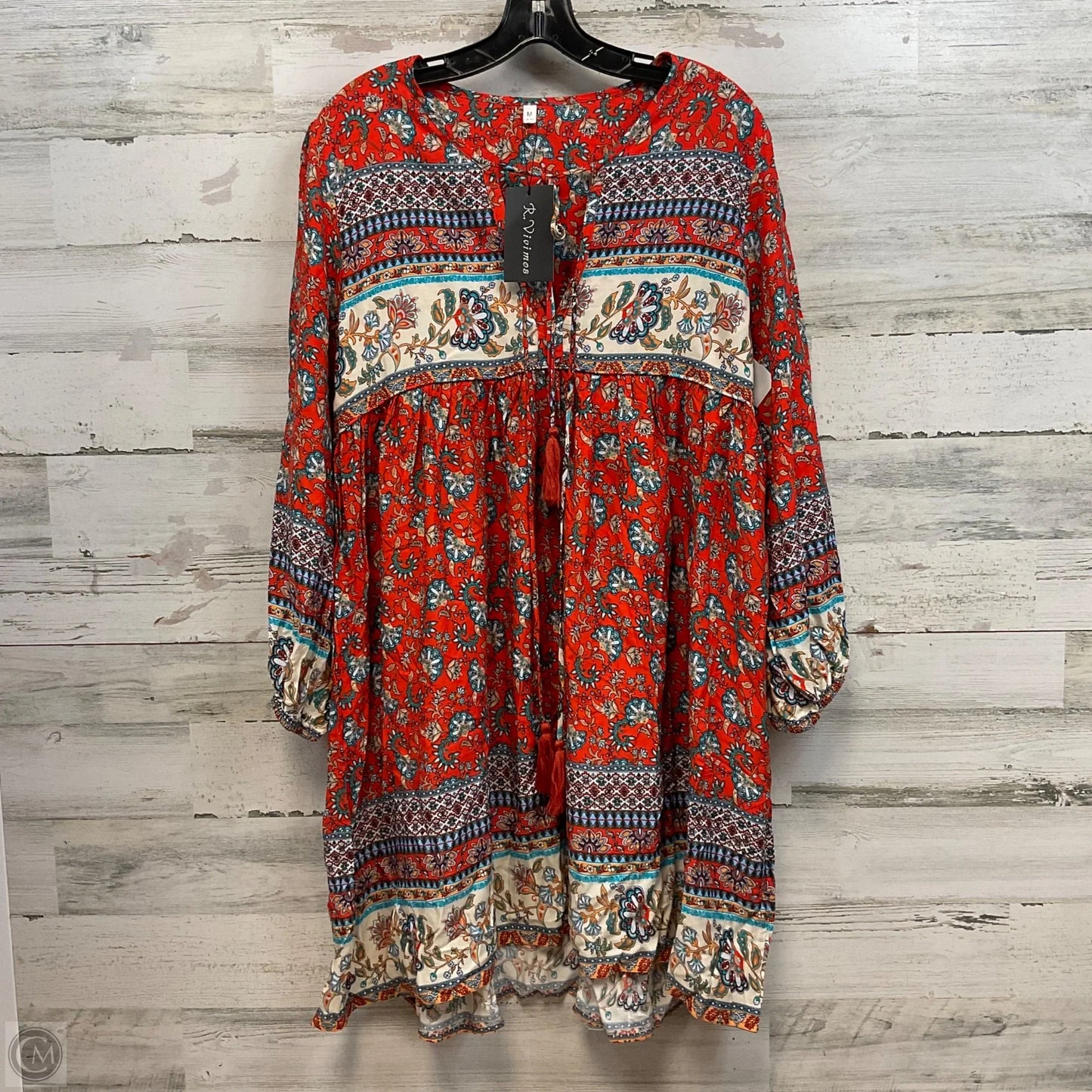 Dress Casual Short By R. Vivimos In Orange, Size: M