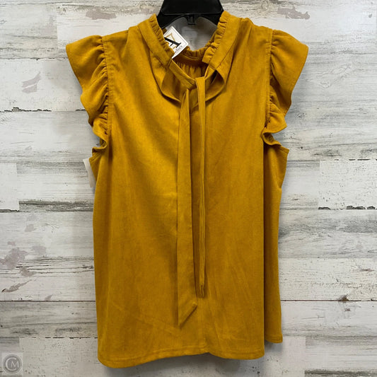 Blouse Short Sleeve By Voy In Yellow, Size: L