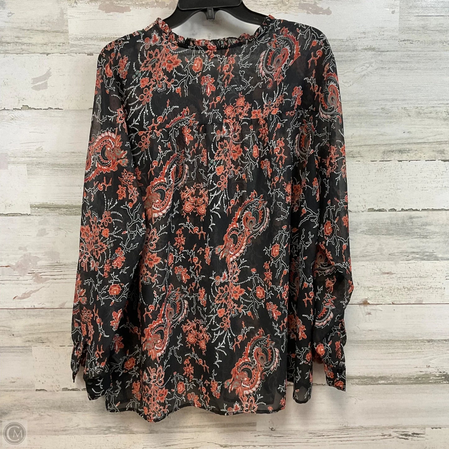 Blouse Long Sleeve By RANNA Gill In Black, Size: 2x