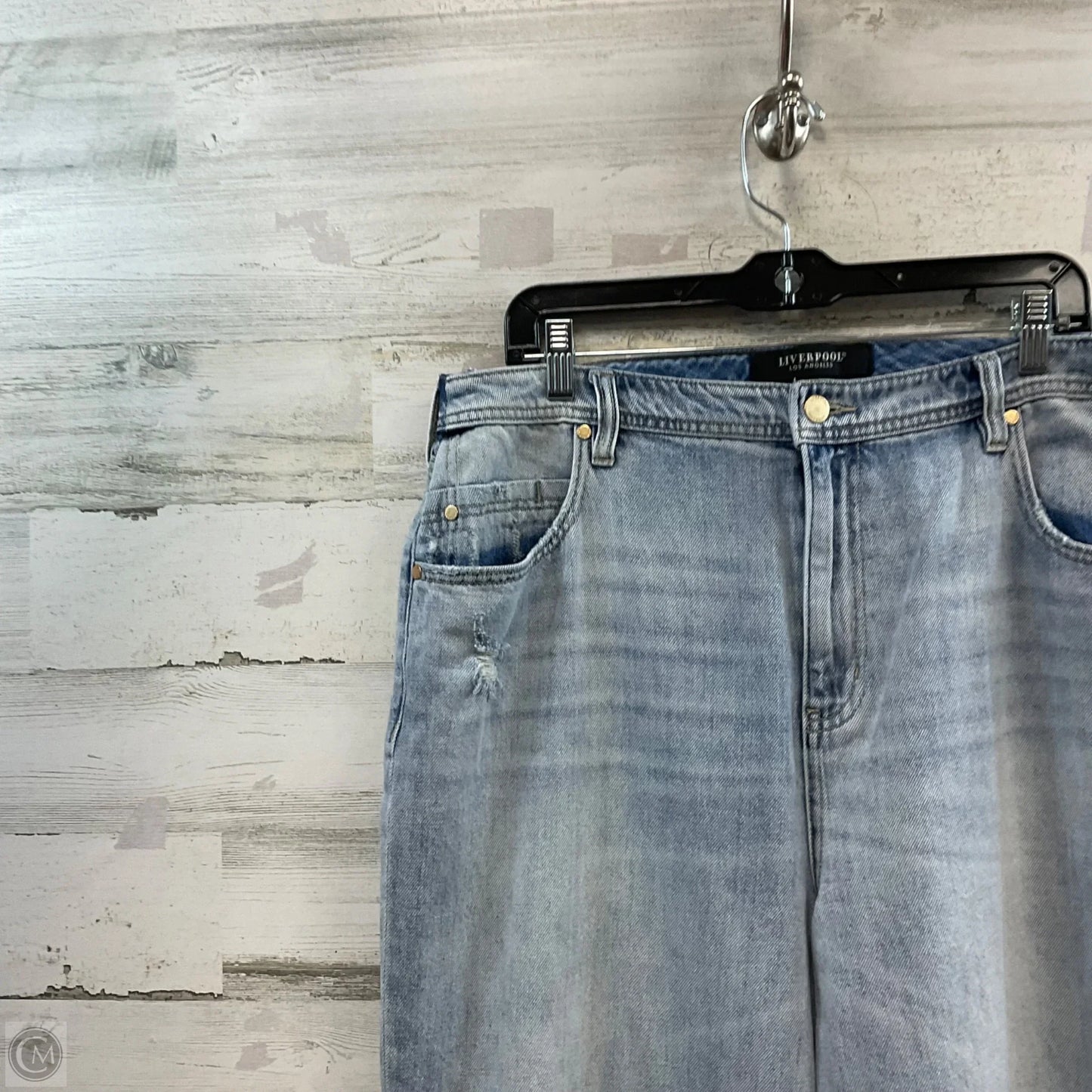 Jeans Wide Leg By Liverpool In Blue Denim, Size: 16