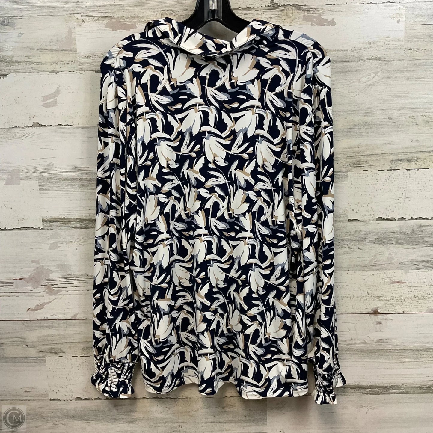 Blouse Long Sleeve By Anne Klein In Blue, Size: Xl