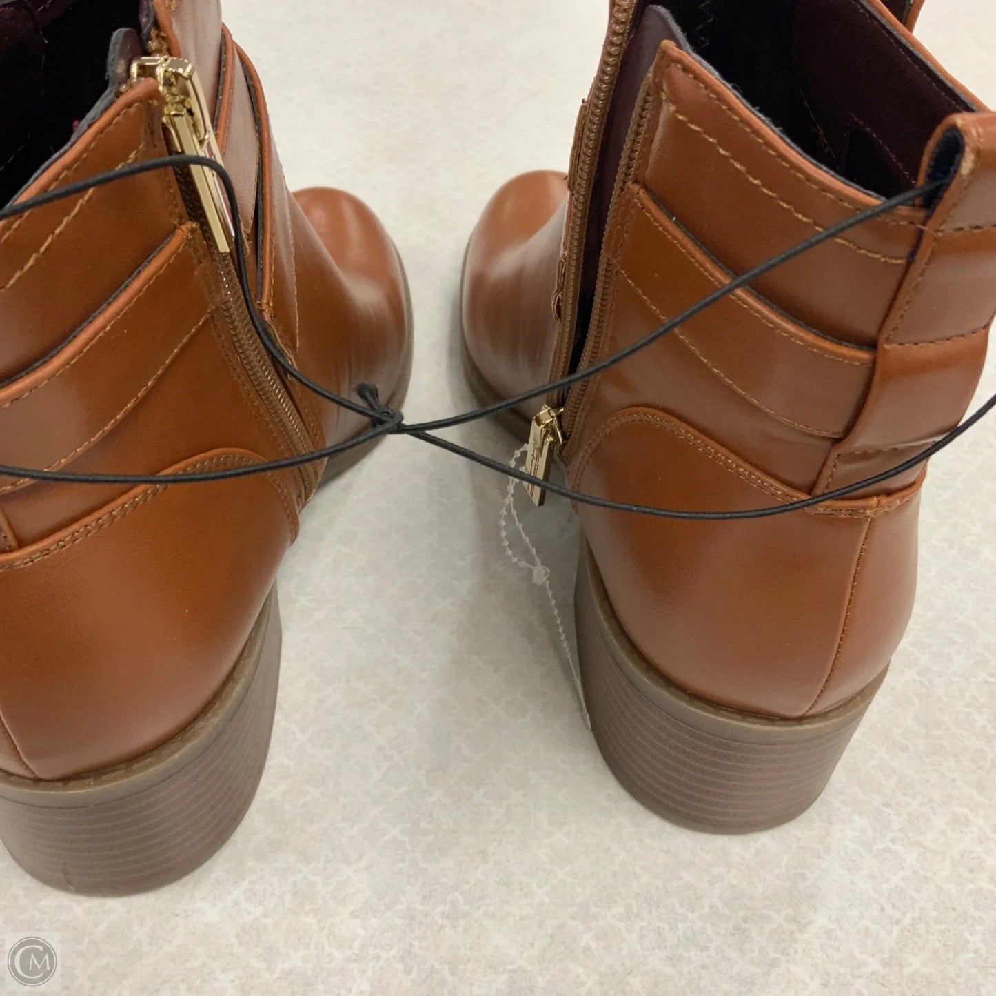 Boots Ankle Heels By Tommy Hilfiger In Brown, Size: 7.5