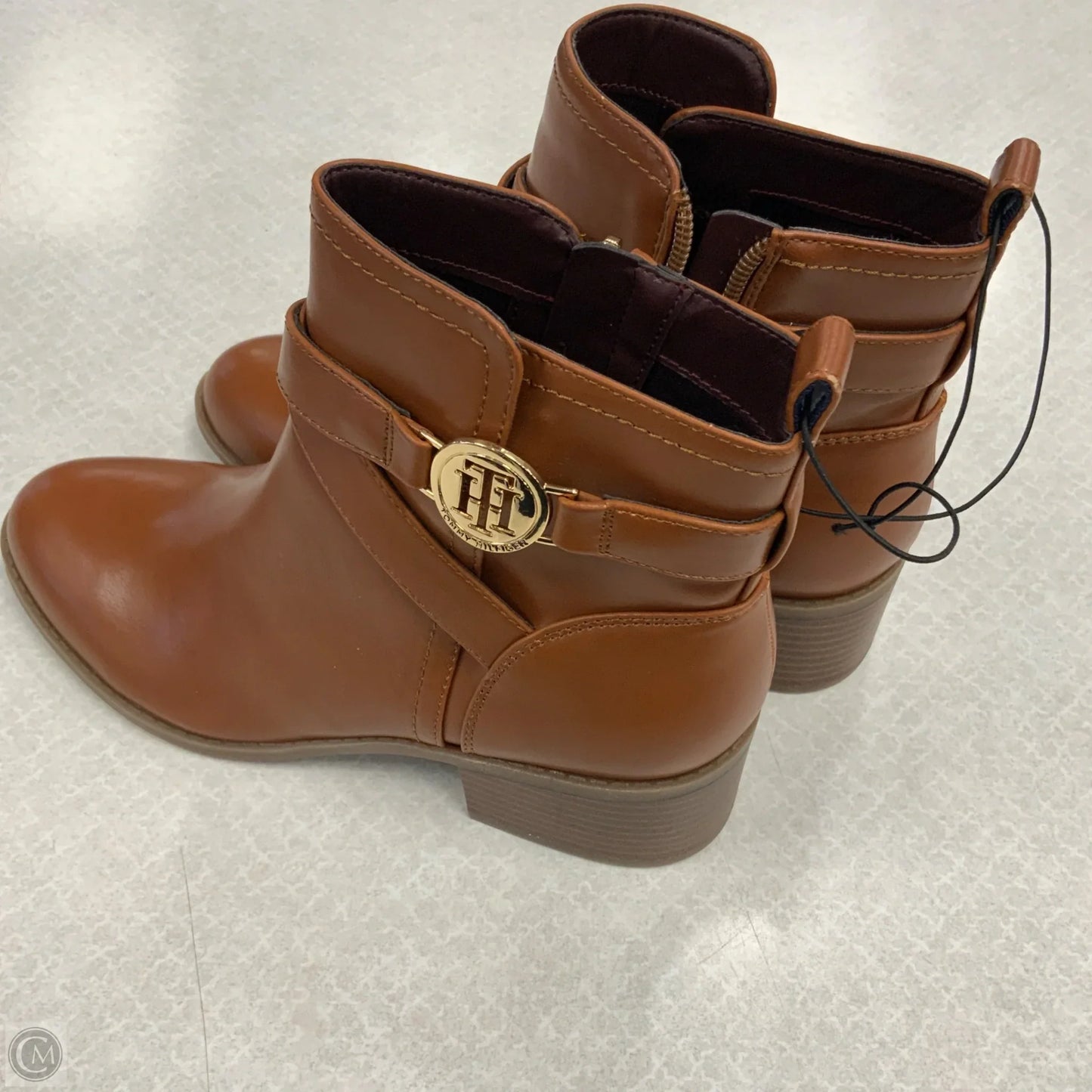 Boots Ankle Heels By Tommy Hilfiger In Brown, Size: 7.5