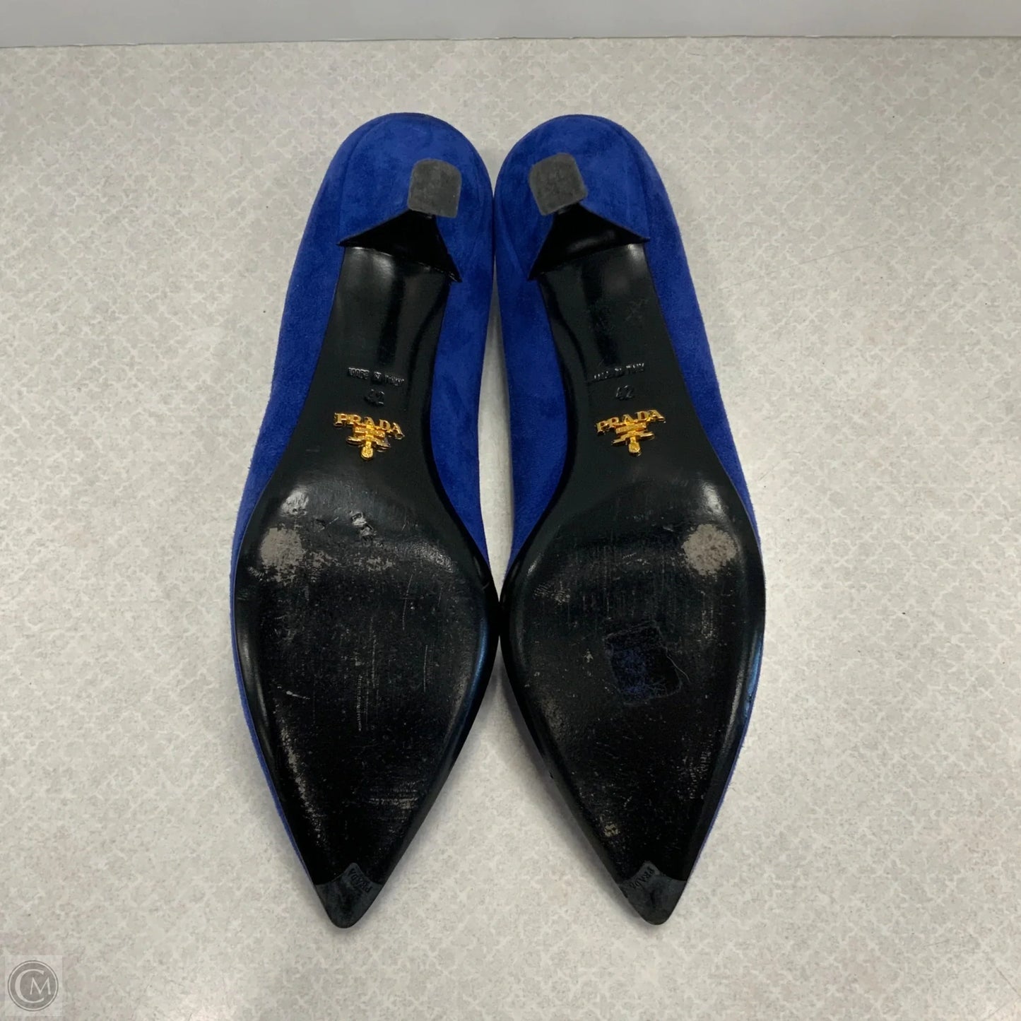 Shoes Luxury Designer By Prada In Blue, Size: 10