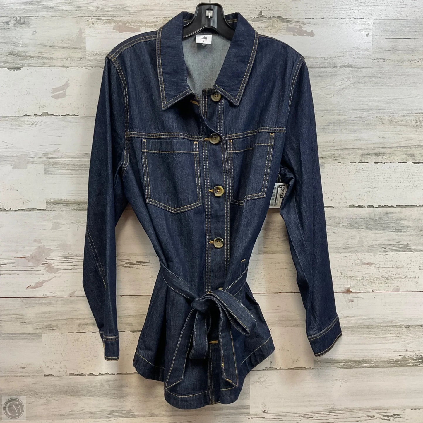 Jacket Denim By Cabi In Blue Denim, Size: L