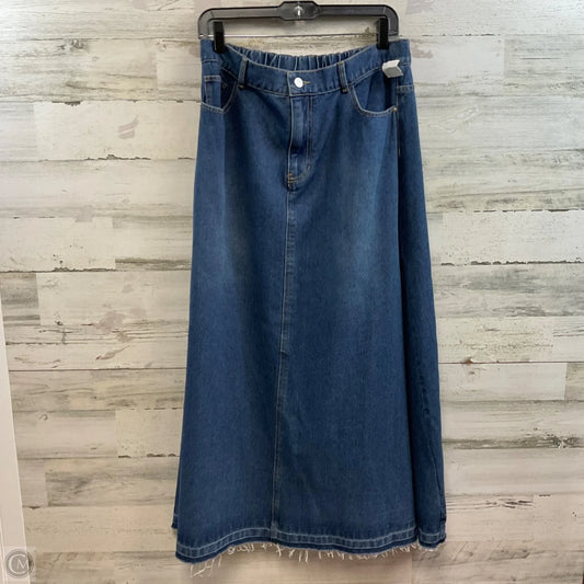 Skirt Maxi By Dr2 In Blue Denim, Size: L
