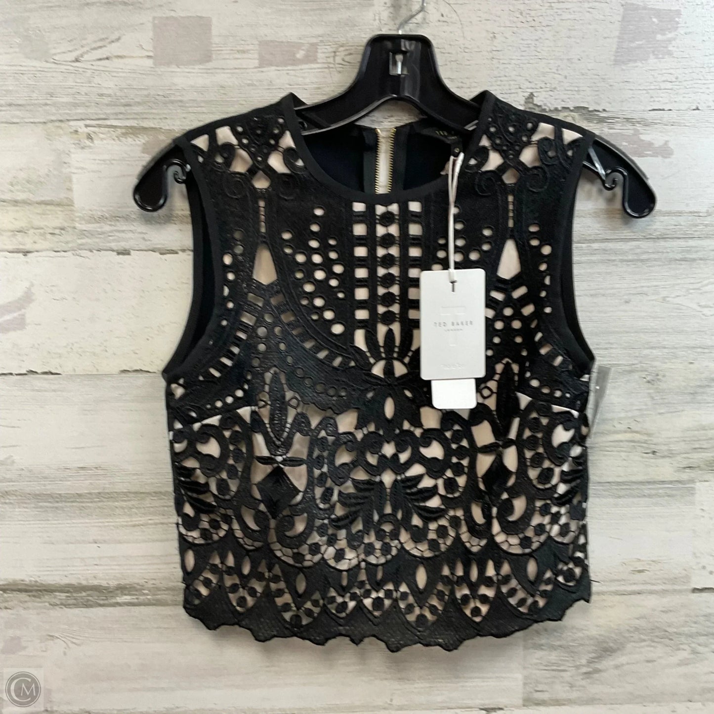 Blouse Sleeveless By Ted Baker In Black, Size: XS