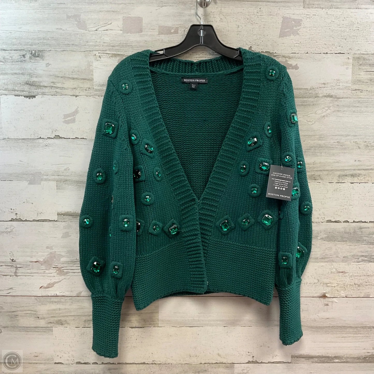 Sweater Cardigan By Boston Proper In Green, Size: S