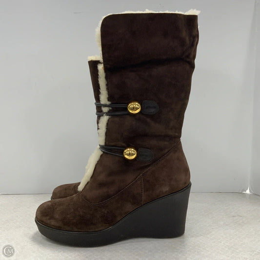 Boots Designer By Coach In Brown, Size: 9