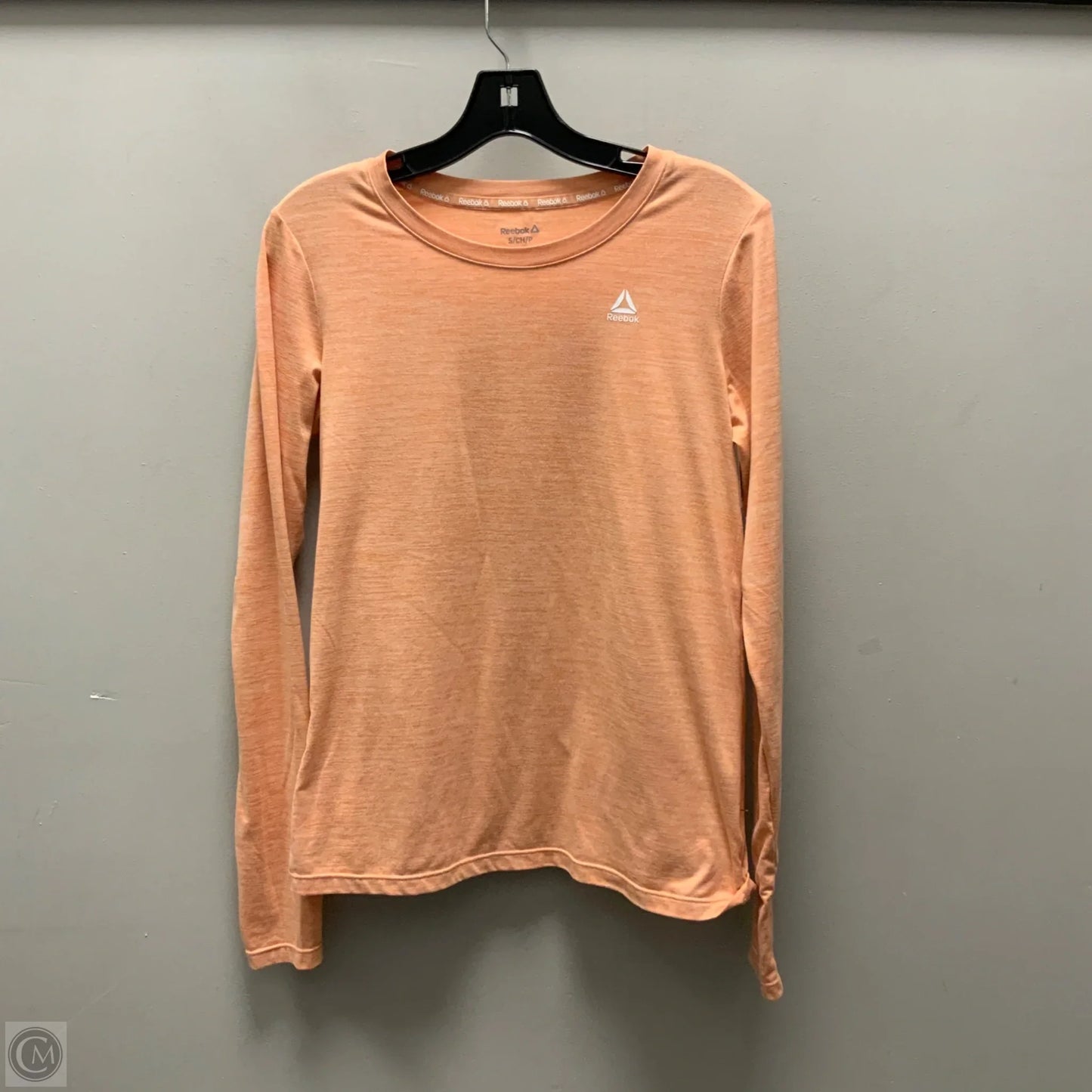 Athletic Top Long Sleeve Crewneck By Reebok In Orange, Size: S