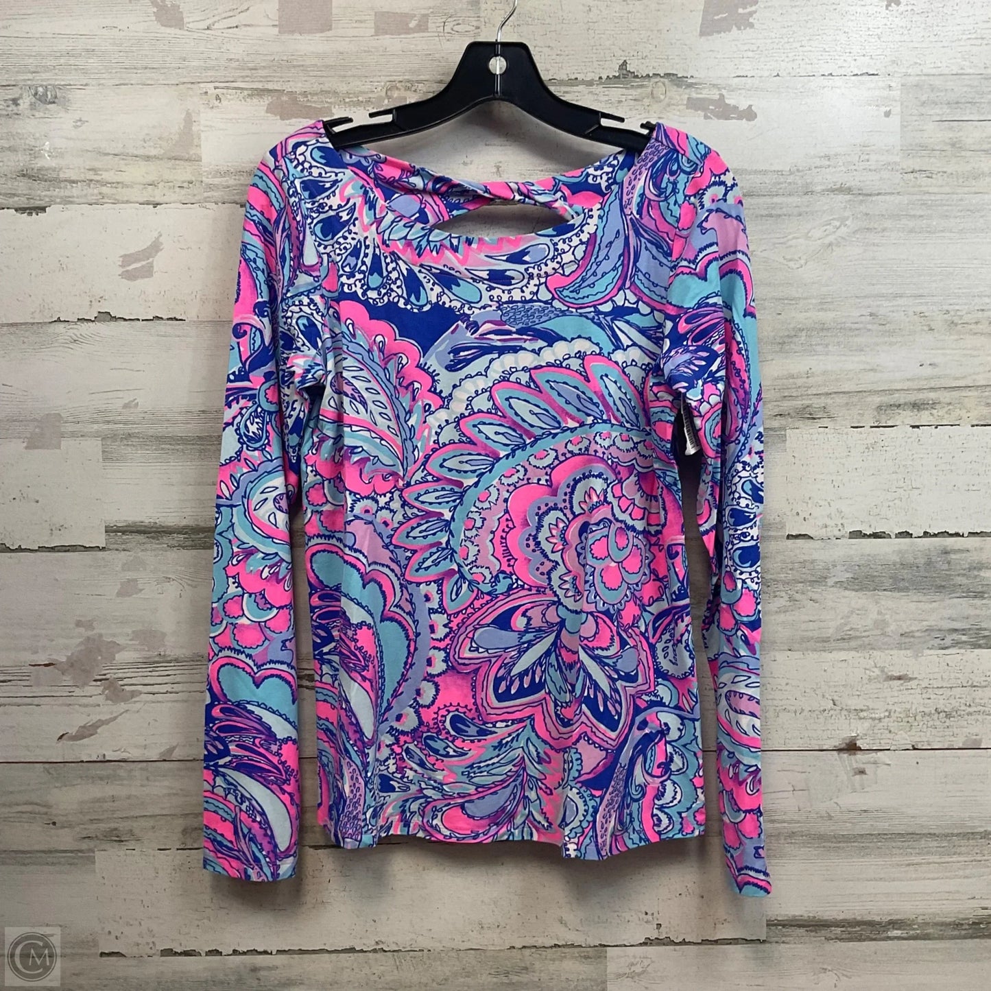 Top Long Sleeve By Lilly Pulitzer In Blue & Pink, Size: M