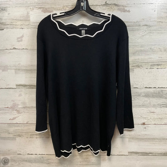 Sweater By Cable And Gauge In Black, Size: 2x