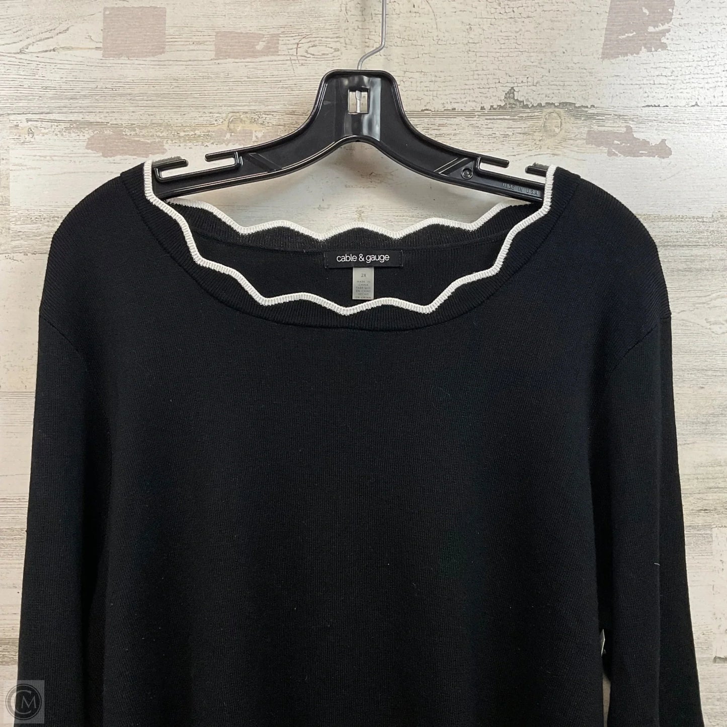 Sweater By Cable And Gauge In Black, Size: 2x