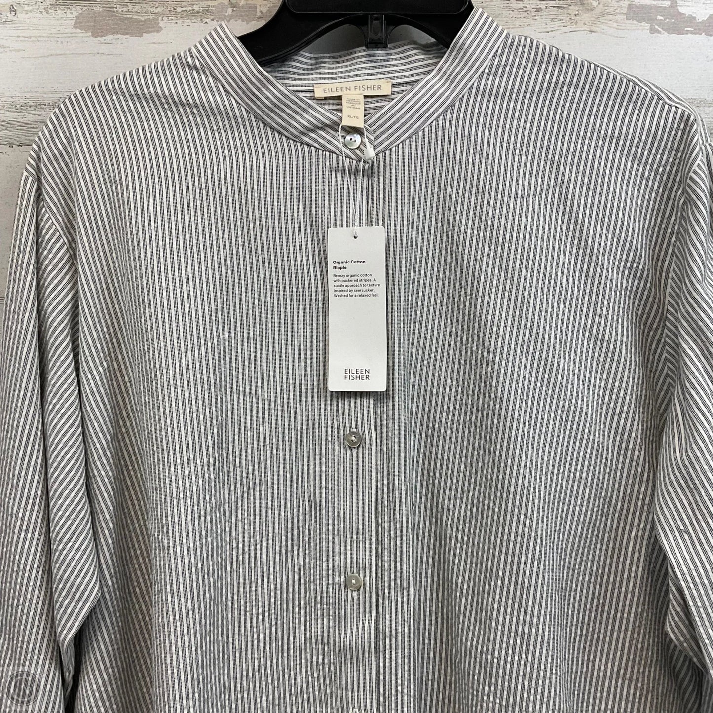 Blouse Long Sleeve By Eileen Fisher In Black, Size: Xl
