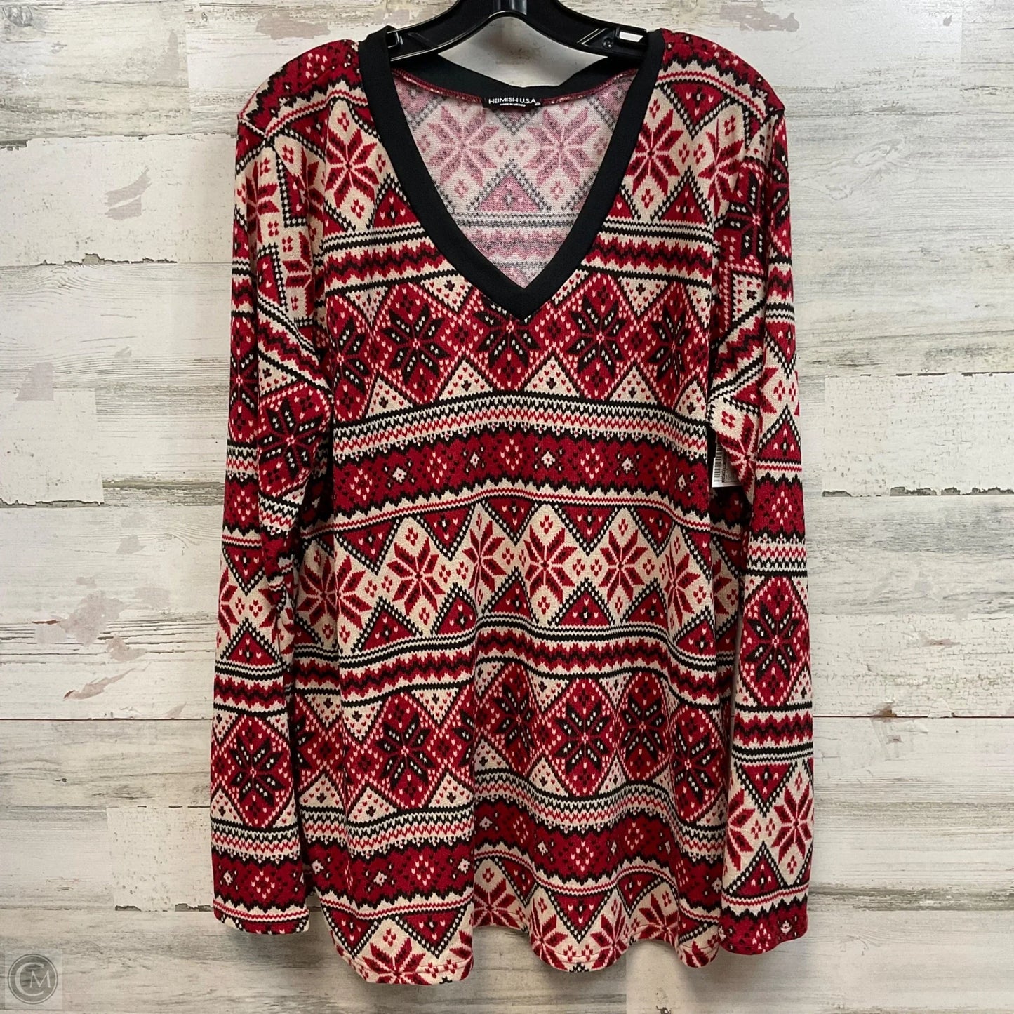 Top Long Sleeve By Heimish Usa In Red, Size: 3x