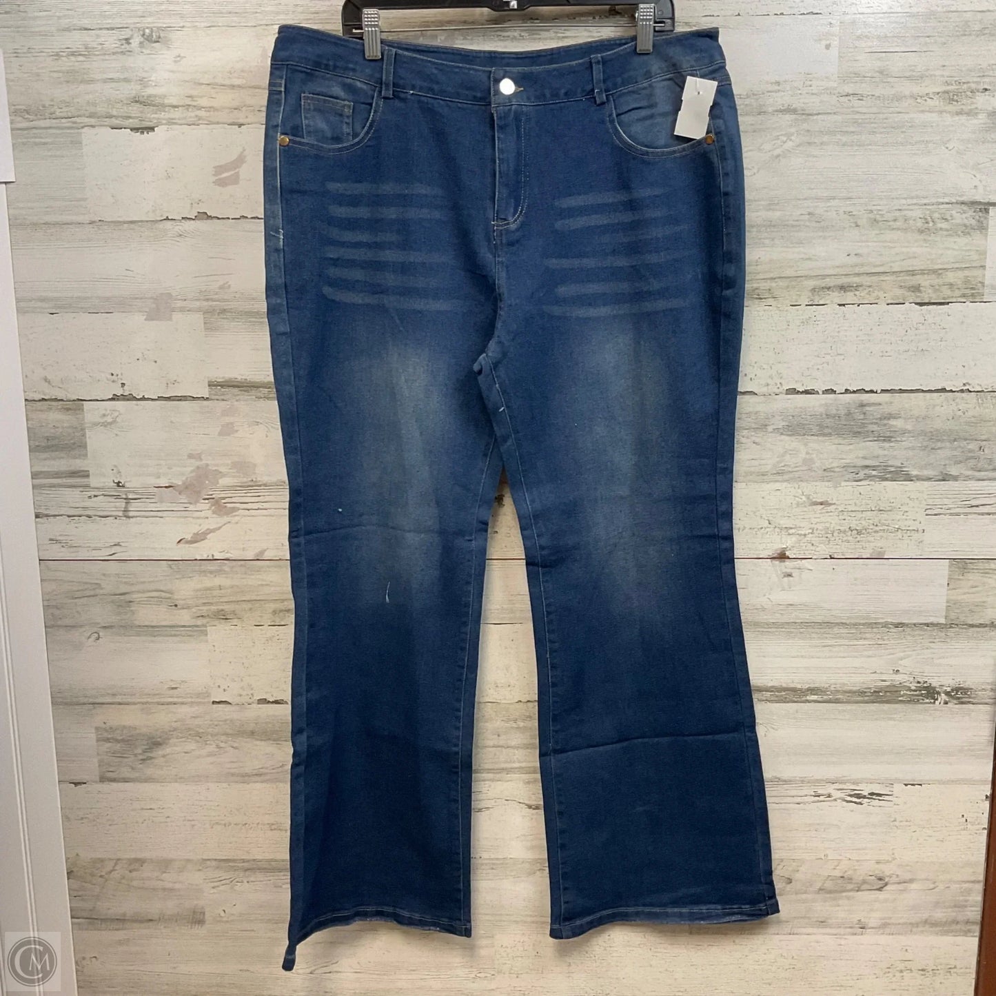 Jeans Wide Leg By Cme In Blue Denim, Size: 2x