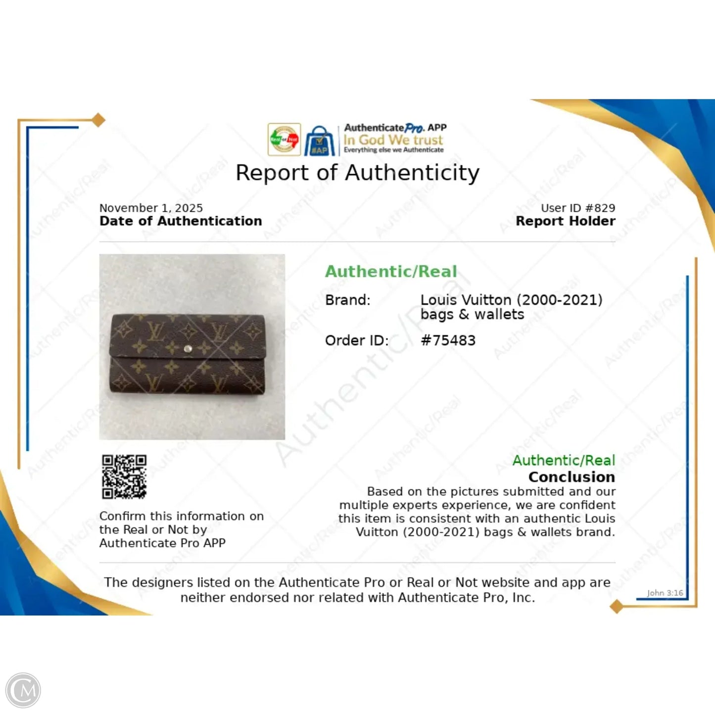 Wallet Luxury Designer By Louis Vuitton, Size: Medium