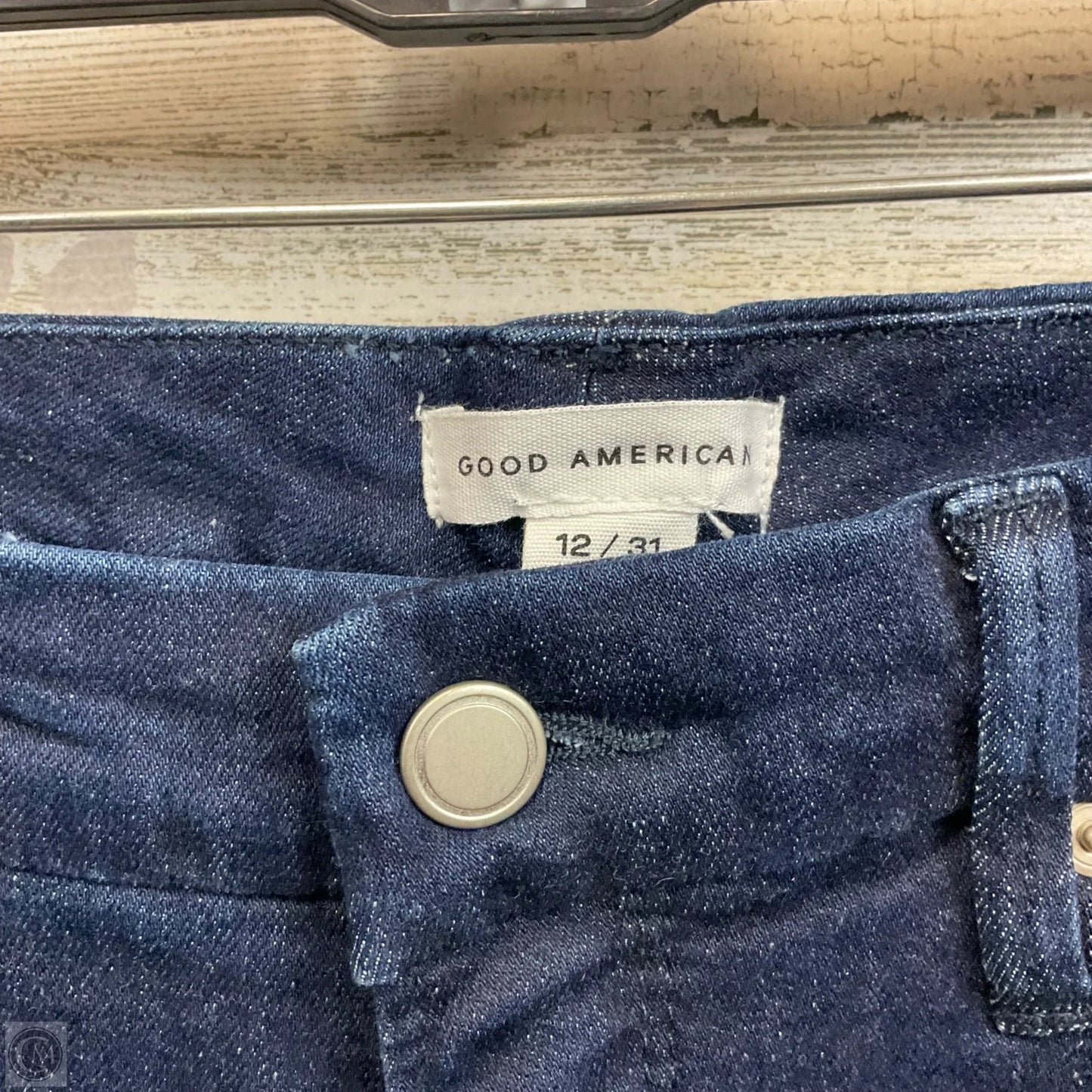 Jeans Skinny By Good American In Blue Denim, Size: 12