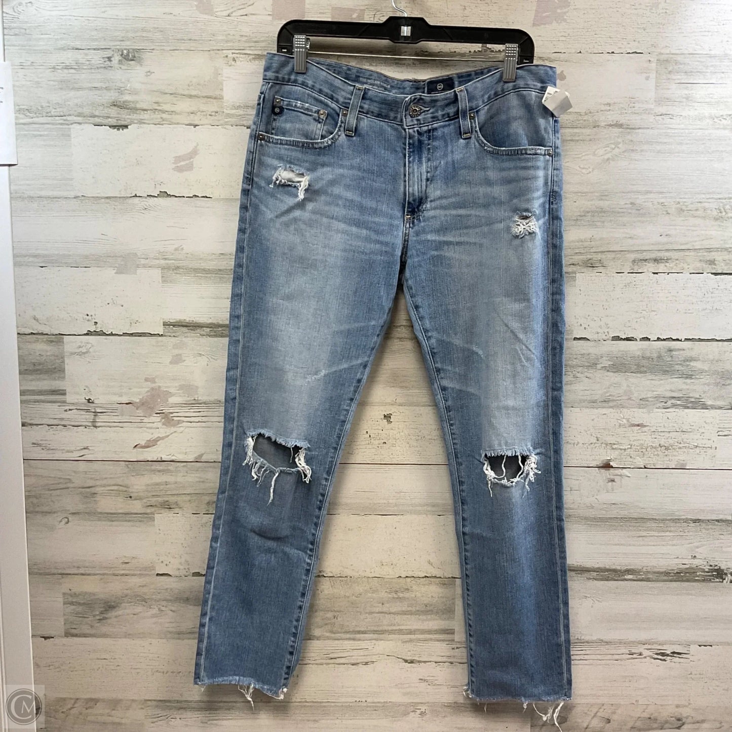 Jeans Straight By Ag Jeans In Blue Denim, Size: 8