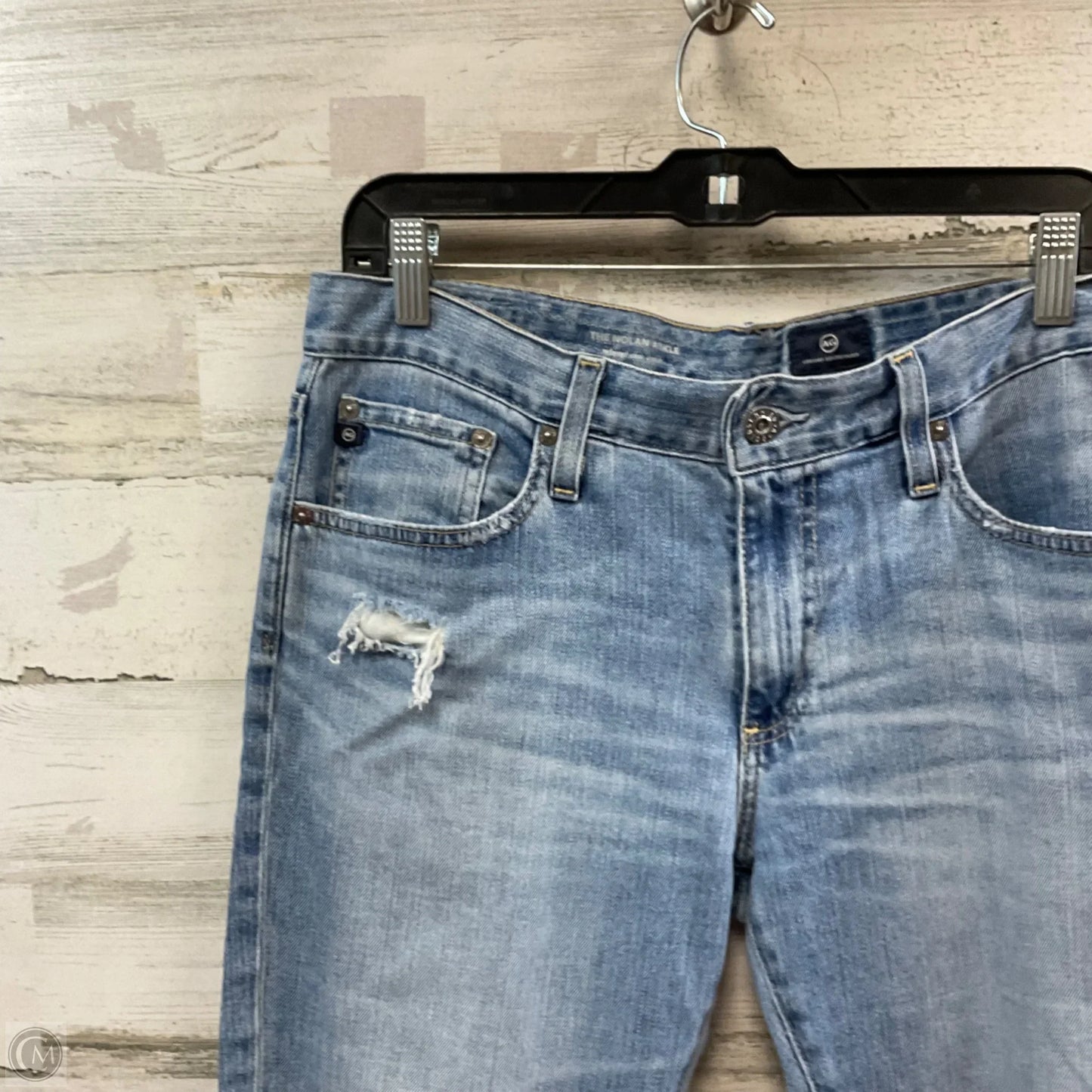 Jeans Straight By Ag Jeans In Blue Denim, Size: 8