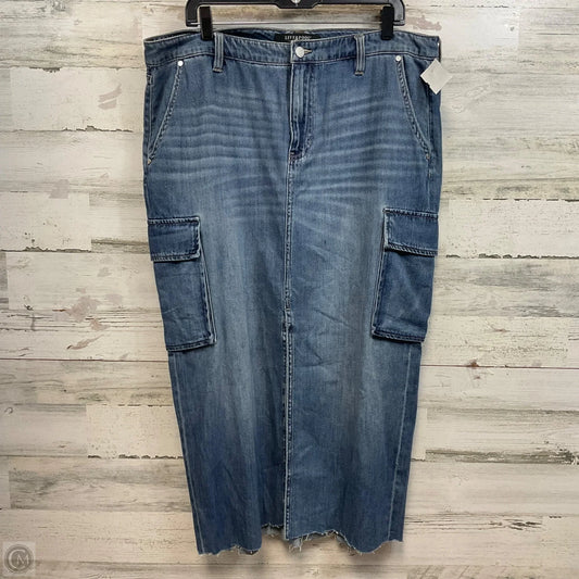 Skirt Maxi By Liverpool In Blue Denim, Size: 14