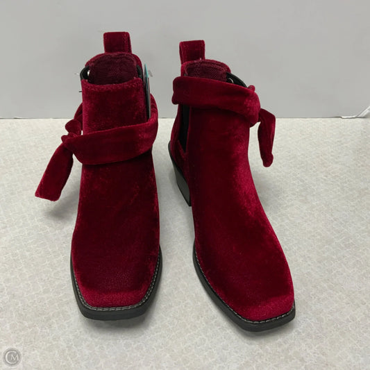 Boots Ankle Heels By Justin In Red, Size: 6