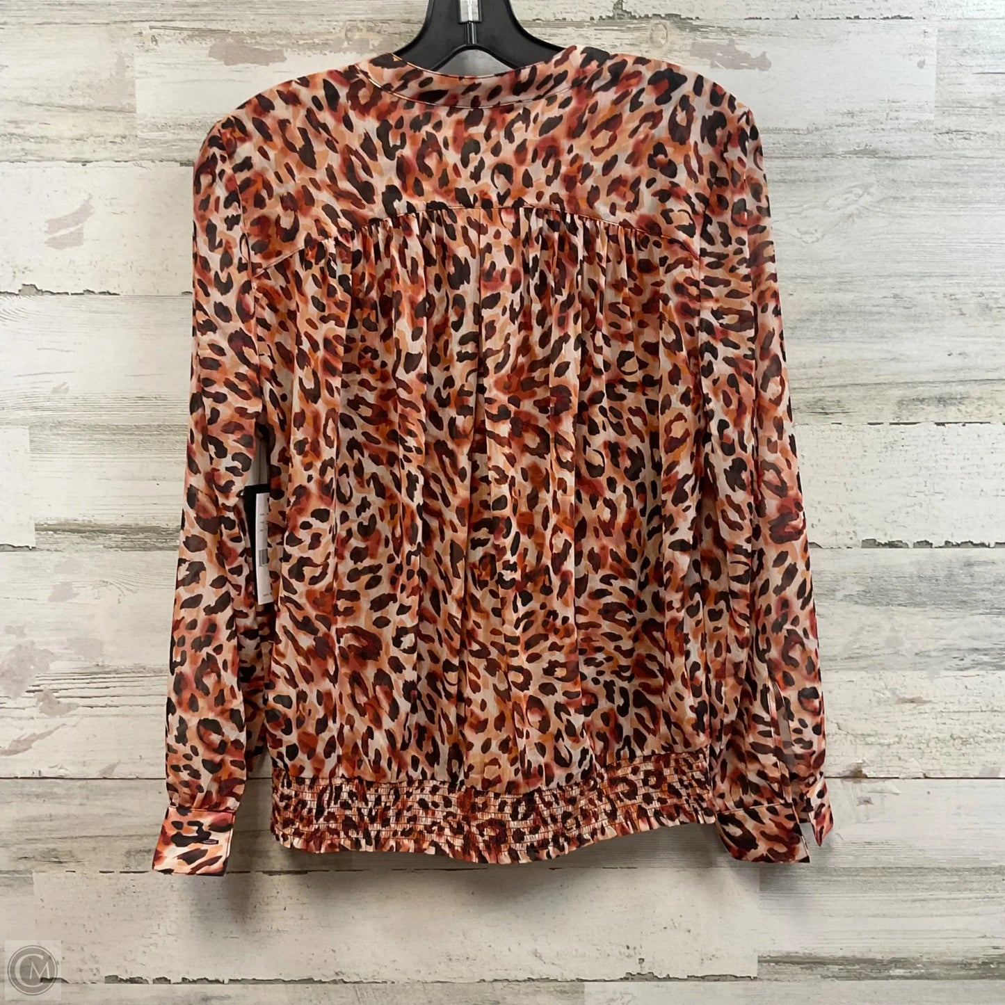 Blouse Long Sleeve By Liverpool In Brown, Size: S