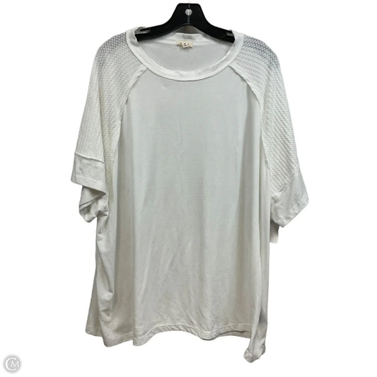 Top Short Sleeve By Pol In White, Size: L
