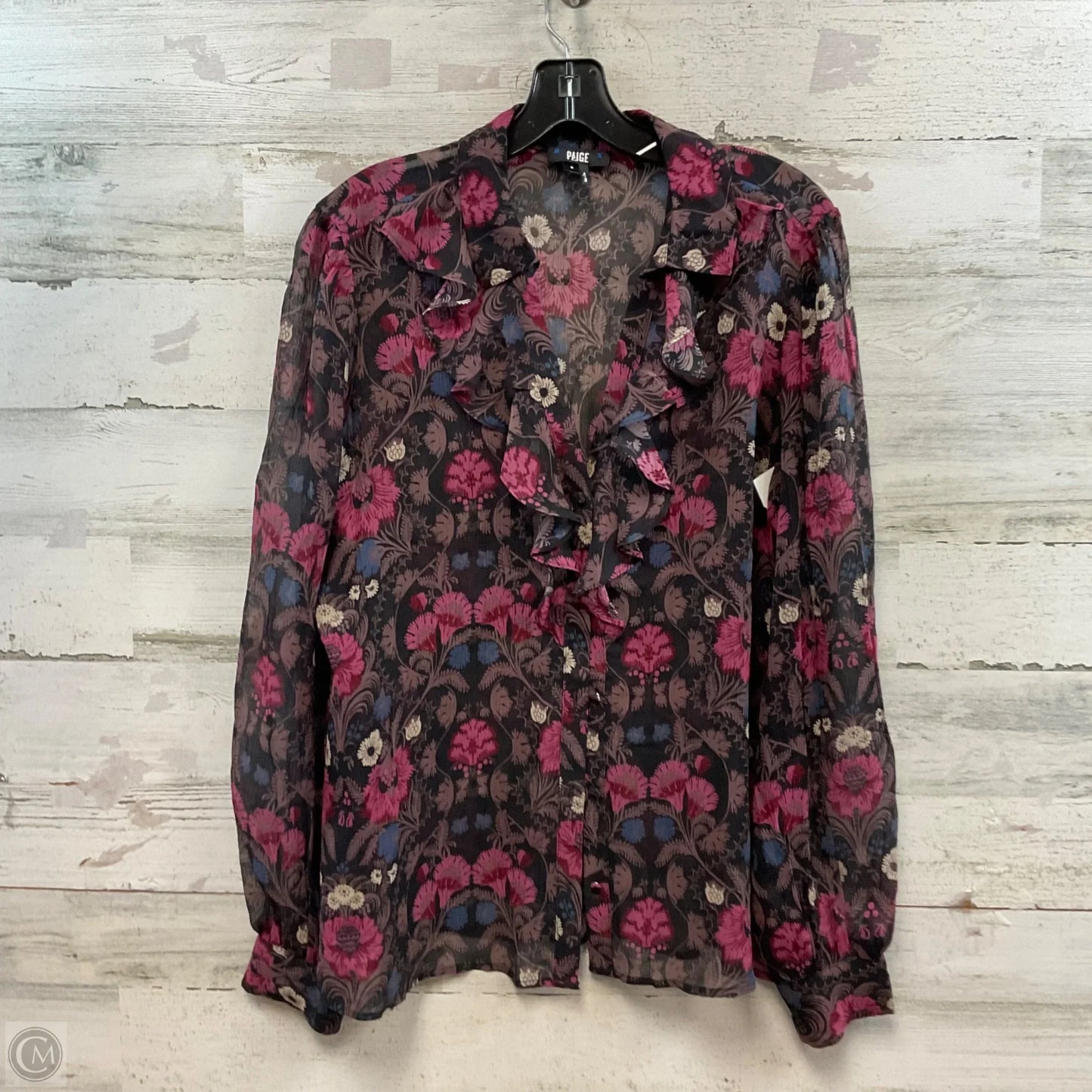 Blouse Long Sleeve By Paige In Black, Size: S