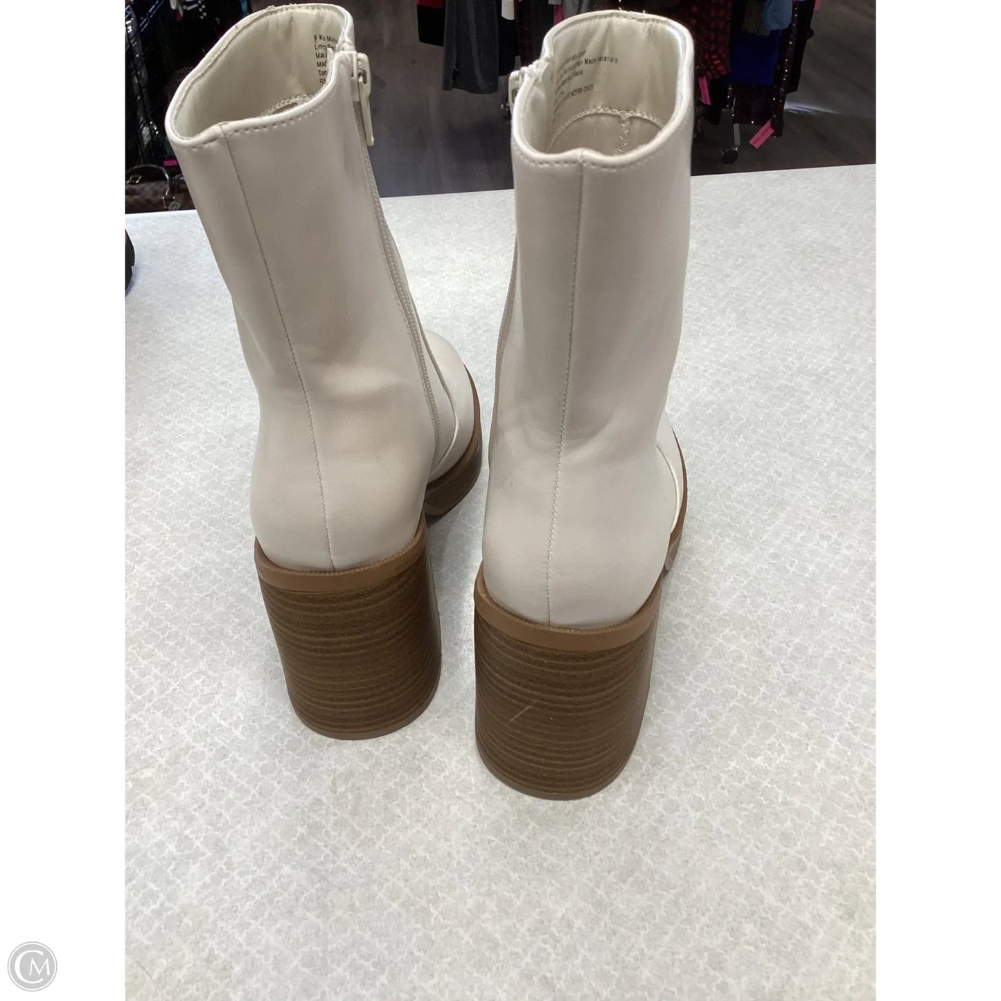 Boots Ankle Heels By Universal Thread In Cream, Size: 9