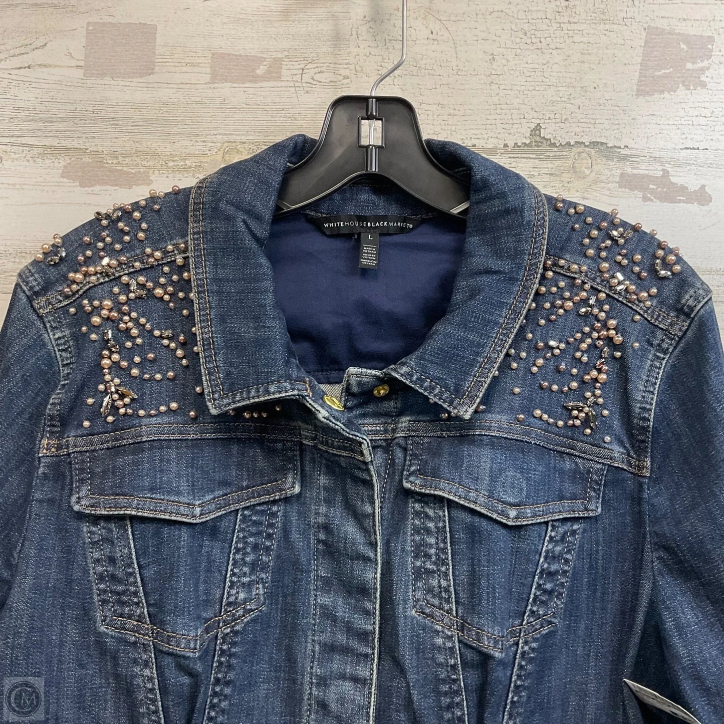 Jacket Denim By White House Black Market In Blue Denim, Size: L