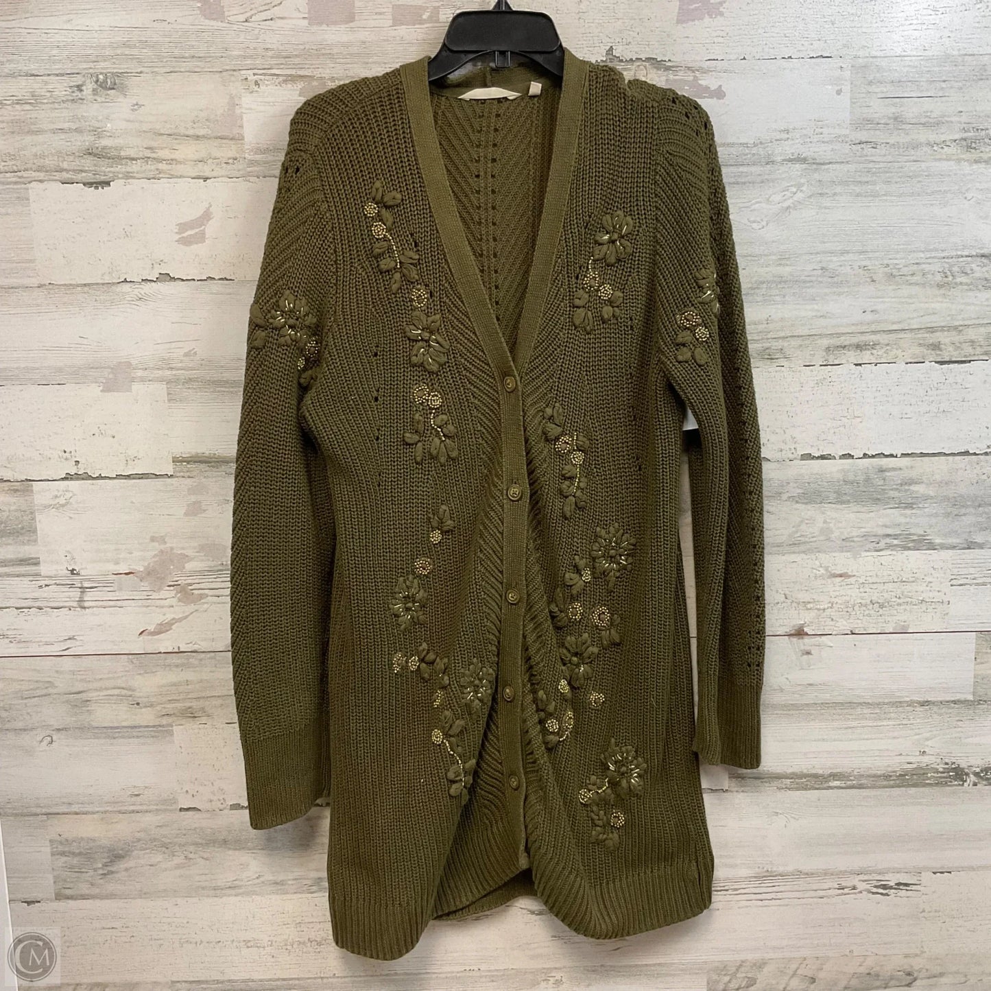 Sweater Cardigan By Soft Surroundings In Green, Size: L