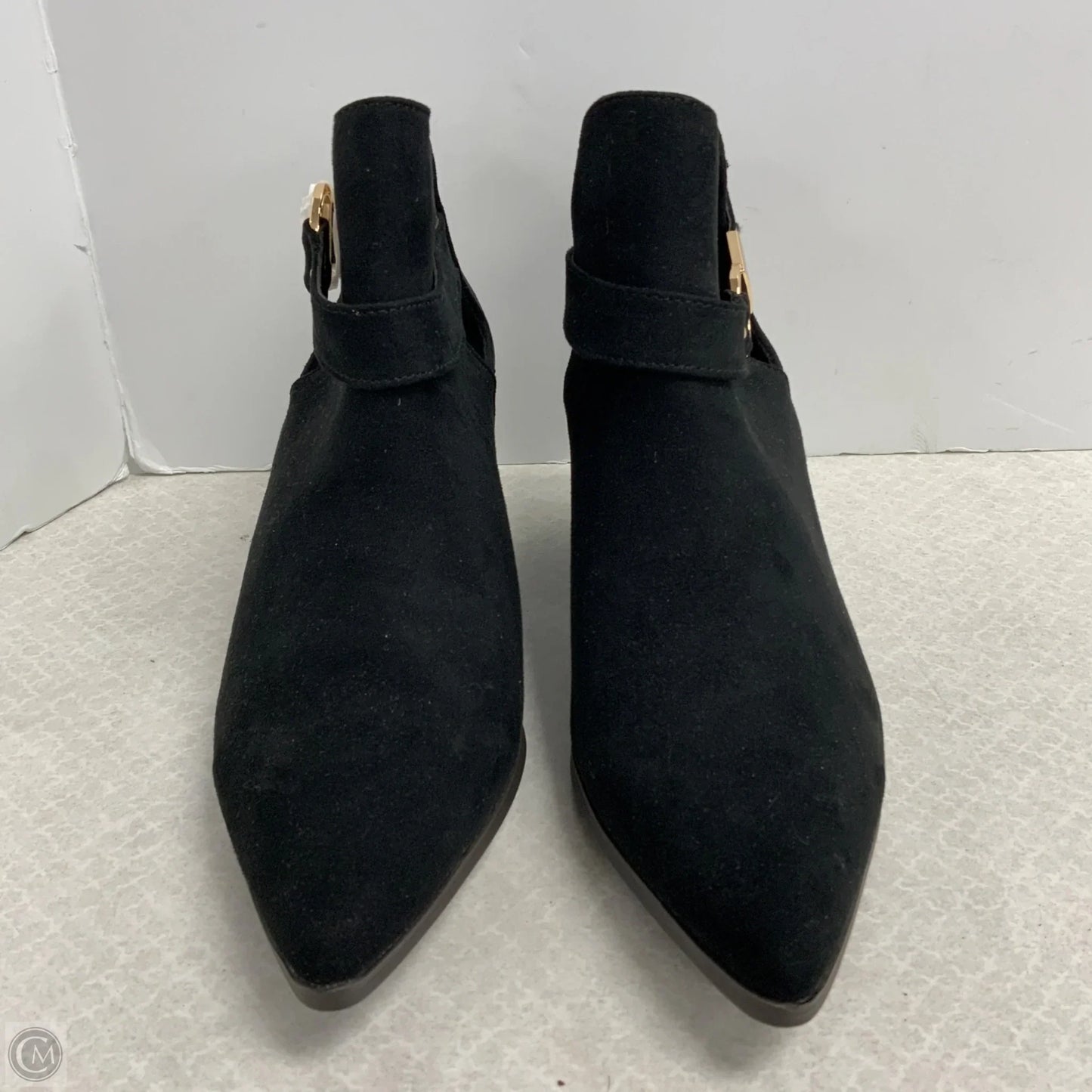 Boots Ankle Heels By Just Fab In Black, Size: 7