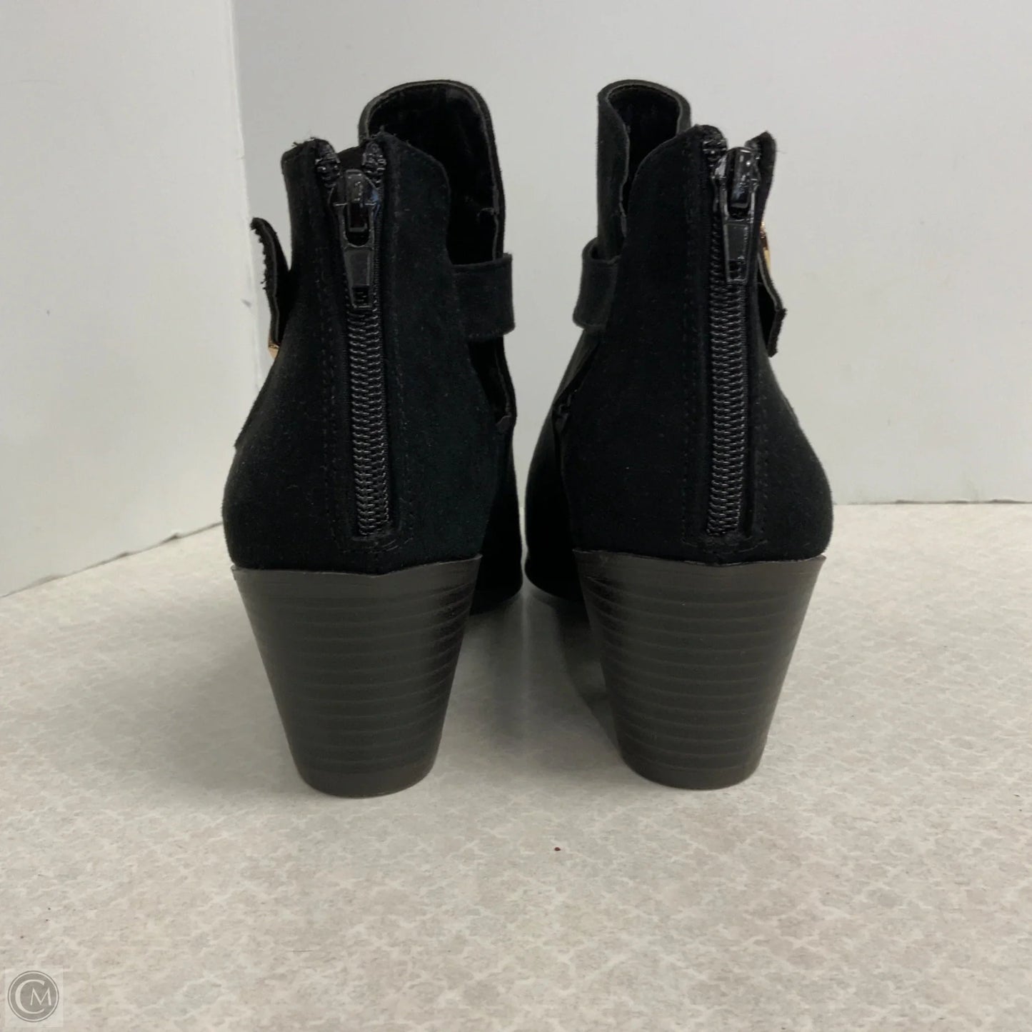 Boots Ankle Heels By Just Fab In Black, Size: 7