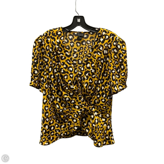 Blouse Short Sleeve By Who What Wear In Brown, Size: L