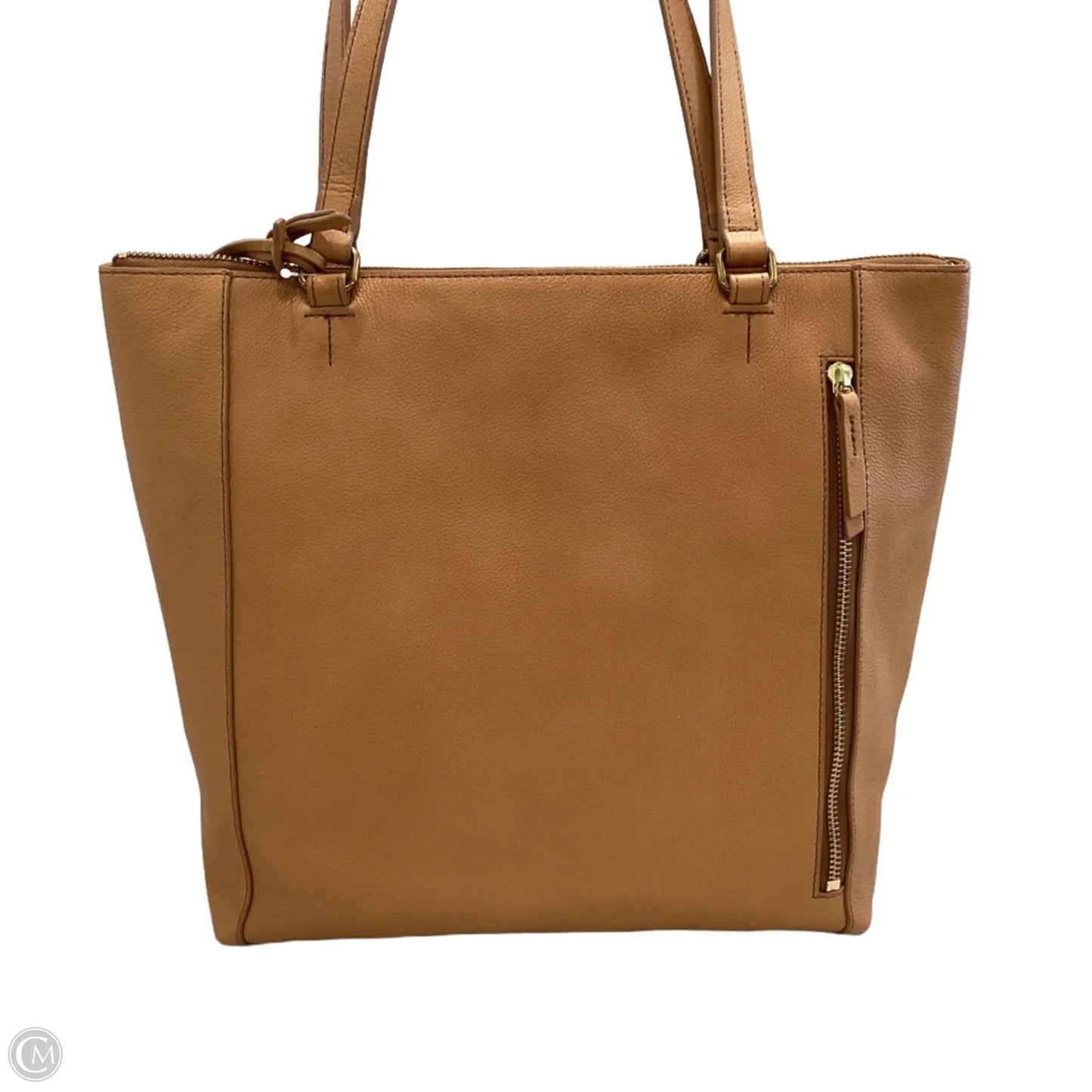 Handbag Leather By Fossil, Size: Medium