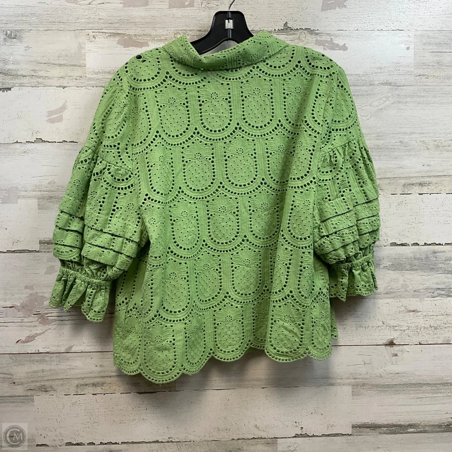 Blouse Short Sleeve By Farm Rio In Green, Size: Xl