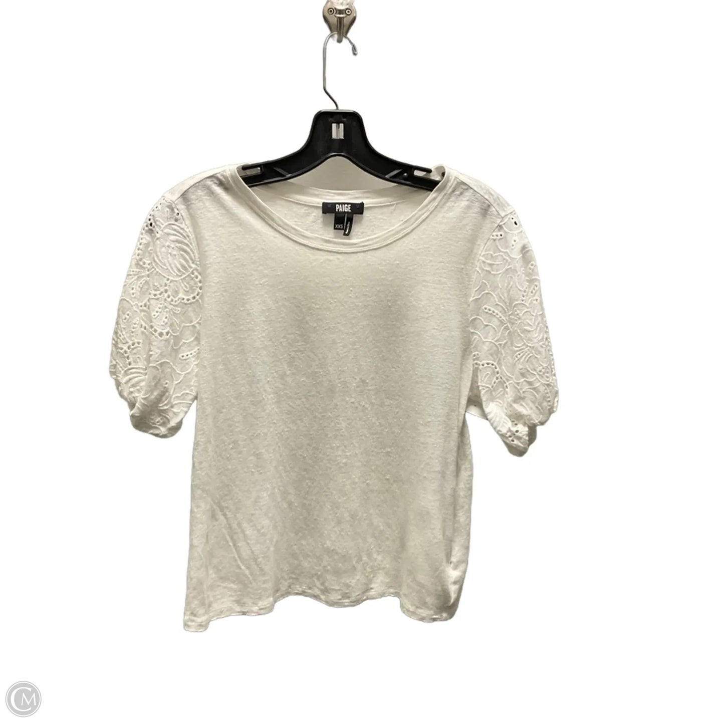 Top Short Sleeve By Paige In White, Size: Xxs